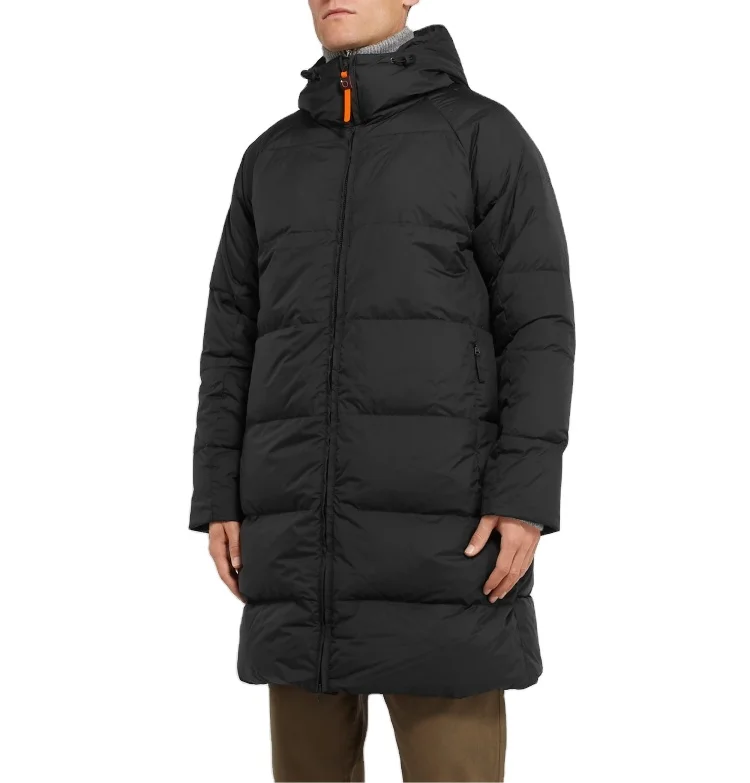 Custom winter cotton padded down puffer long parka coat for men