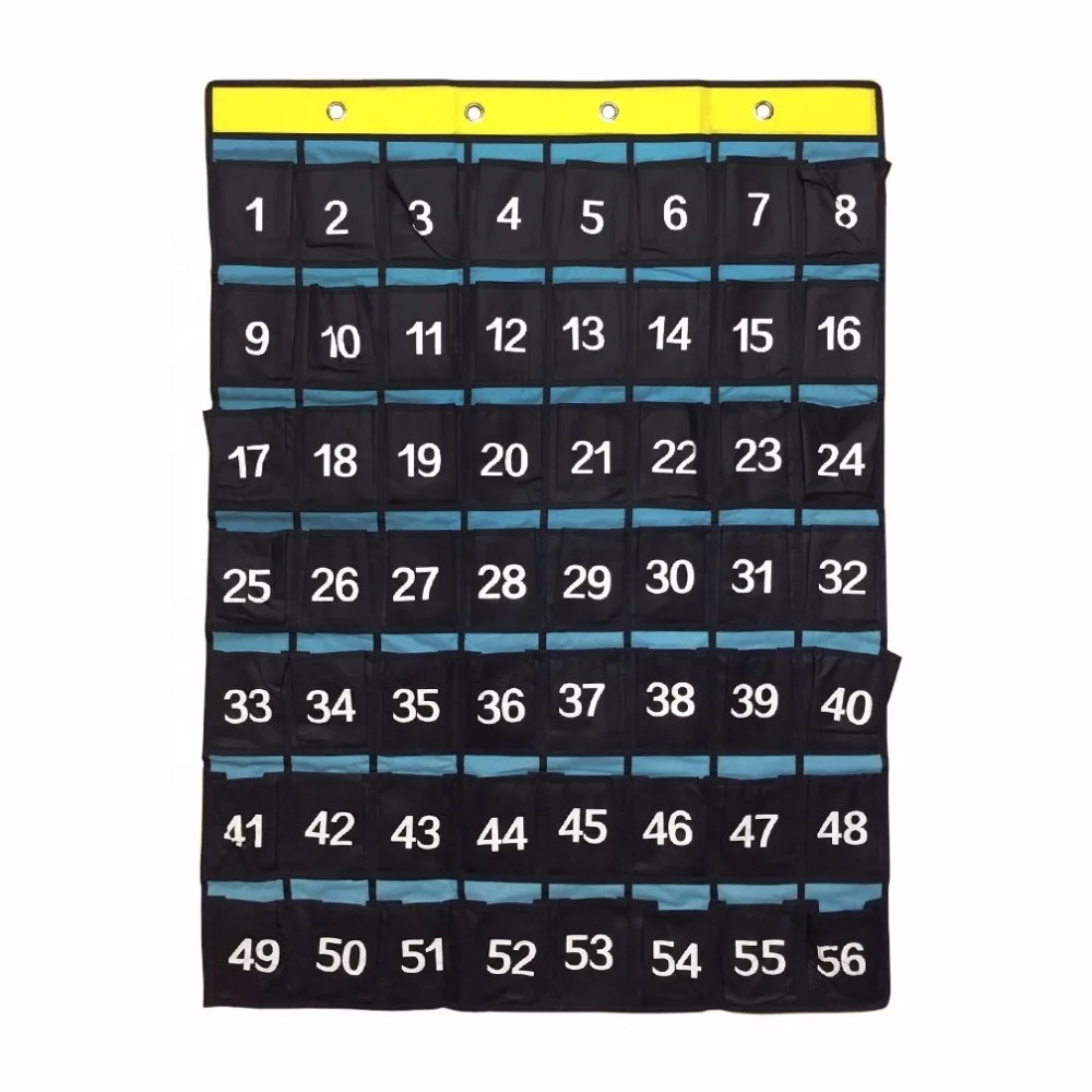 Нумерованный класс карман диаграмма для сотовых телефонов держатель разное Шкаф Стены Двери Висит Организатор 56 карман диаграмма