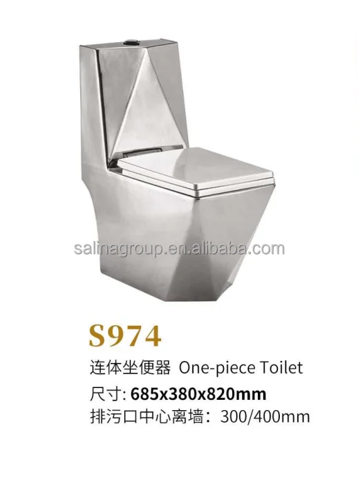 2023 Unique Electroplating Design Integrated Ceramic Toilet Bathroom Luxury Toilet Set