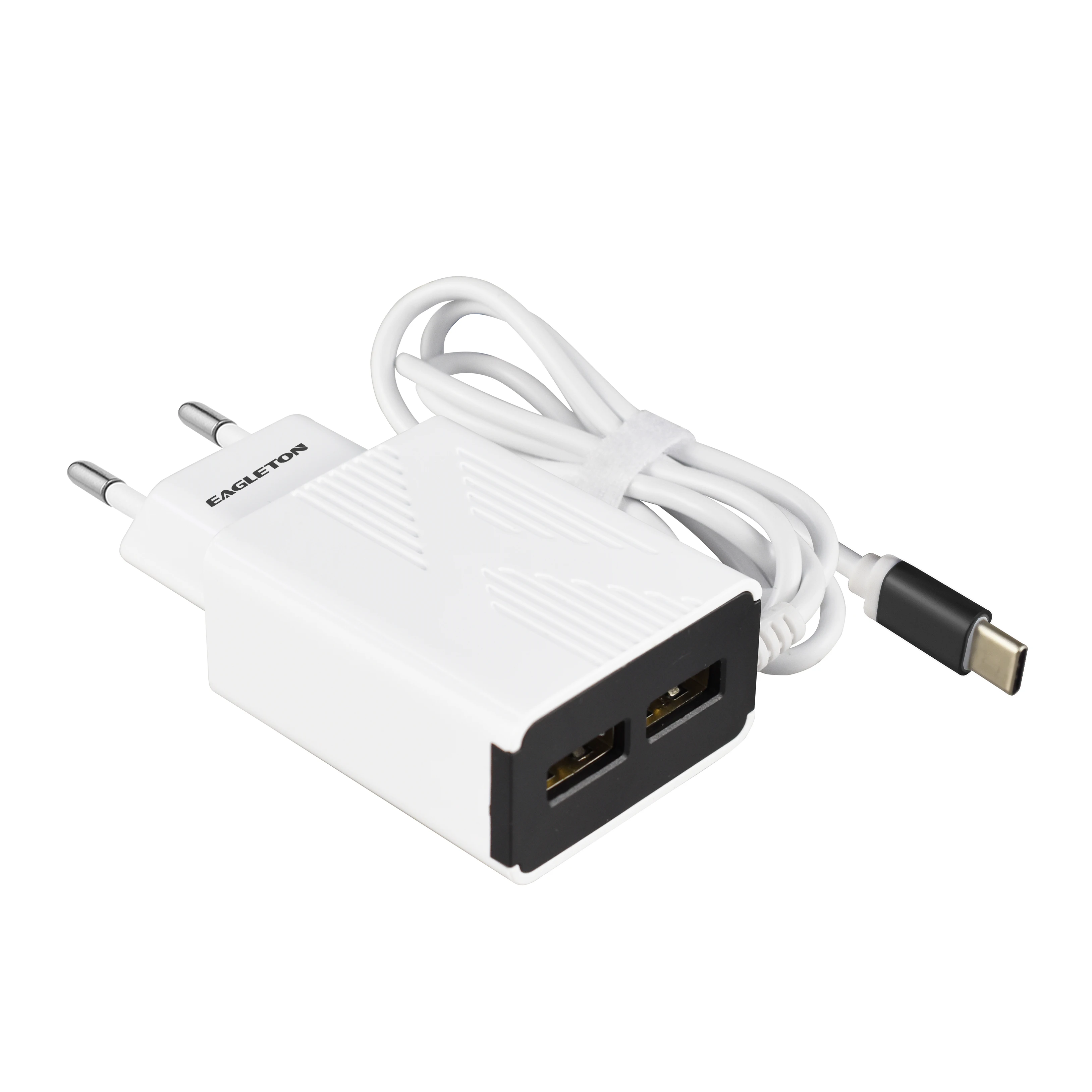 Белый кабель с двумя USB-портами типа C, упаковка для мобильного зарядного устройства, комплект для мобильного зарядного устройства