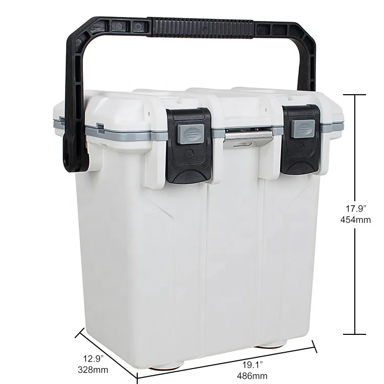 20L kayak ice chest chilly bin hunting and fishing rolling ice chest White portable lockable cooler box to keep drink cool chill