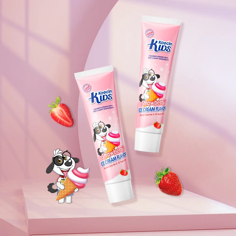 Custom 70g Fluoride Free Xylitol Probiotic Strawberry Blueberry Orange Flavored Baby Children Toothpaste
