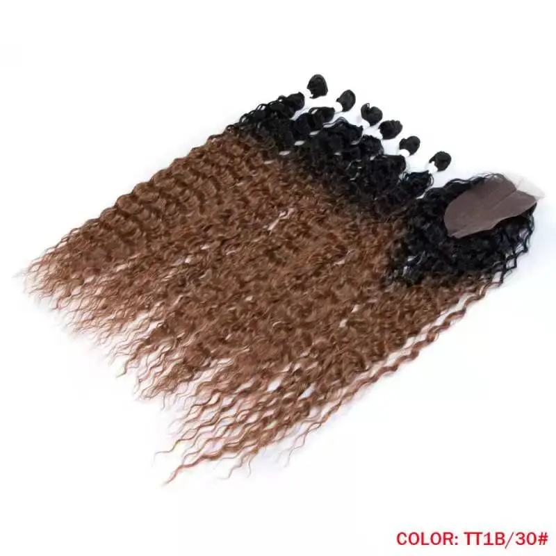 Popular in Russia Long Synthetic Curly Wave Twist Crochet Hair Loose Deep Wave Hair Synthetic Braiding Hair Bundles Extensions