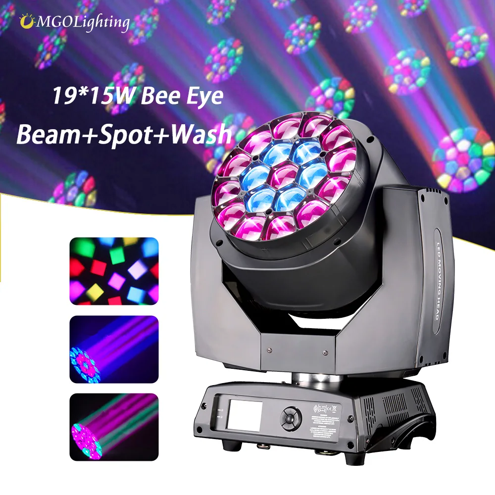 Производитель Mgolighting 19*15 Вт K10 Светодиодная головка с зумом для умывания глаз движущаяся дискотеки светодиодное оборудование сценического освещения