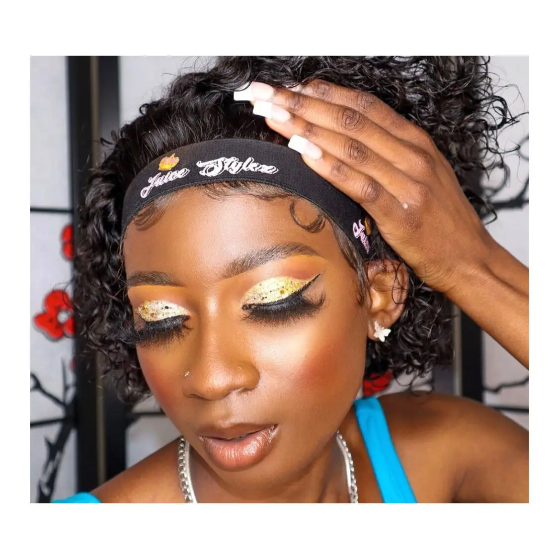 Эластичная лента для волос, кружевная лента для парика, лента с пользовательским логотипом