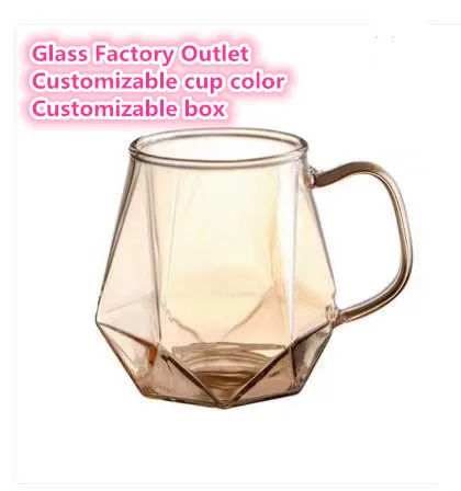 hot selling glass beer mug whiskey mug wide mouth hexagon coffee cup milk glass