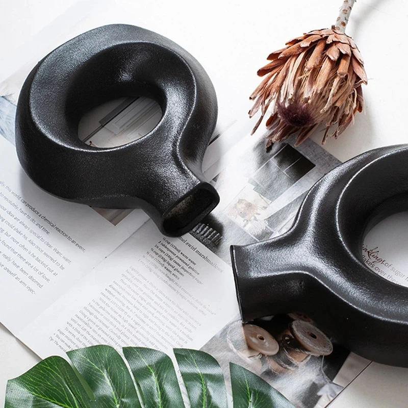 Modern Ceramic Vase Whirlpool Round Ring Vase Nordic Style Curved Vases