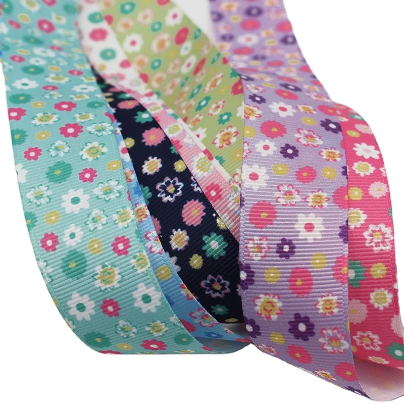 Manufacturers Custom Ribbon Printing 25mm Mulit-color Polyester Decorative Satin Gift Ribbon