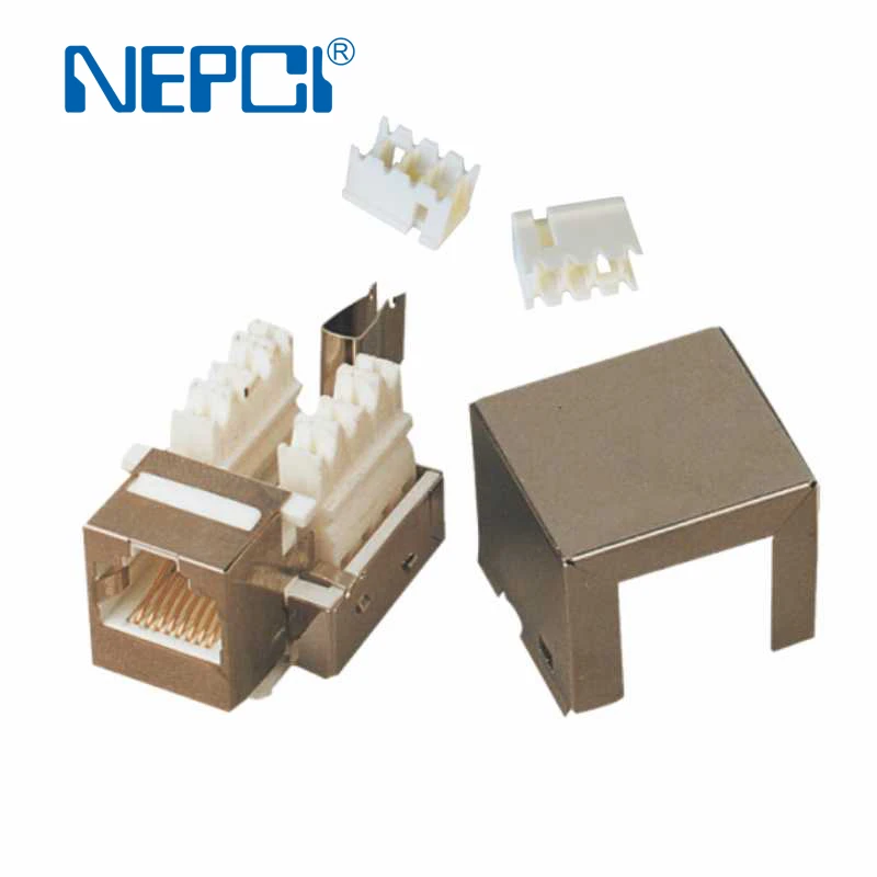 NEPCI RJ45 CAT6 STP Keystone jack module XJY-NE-39 CAT5E shielded jack socket