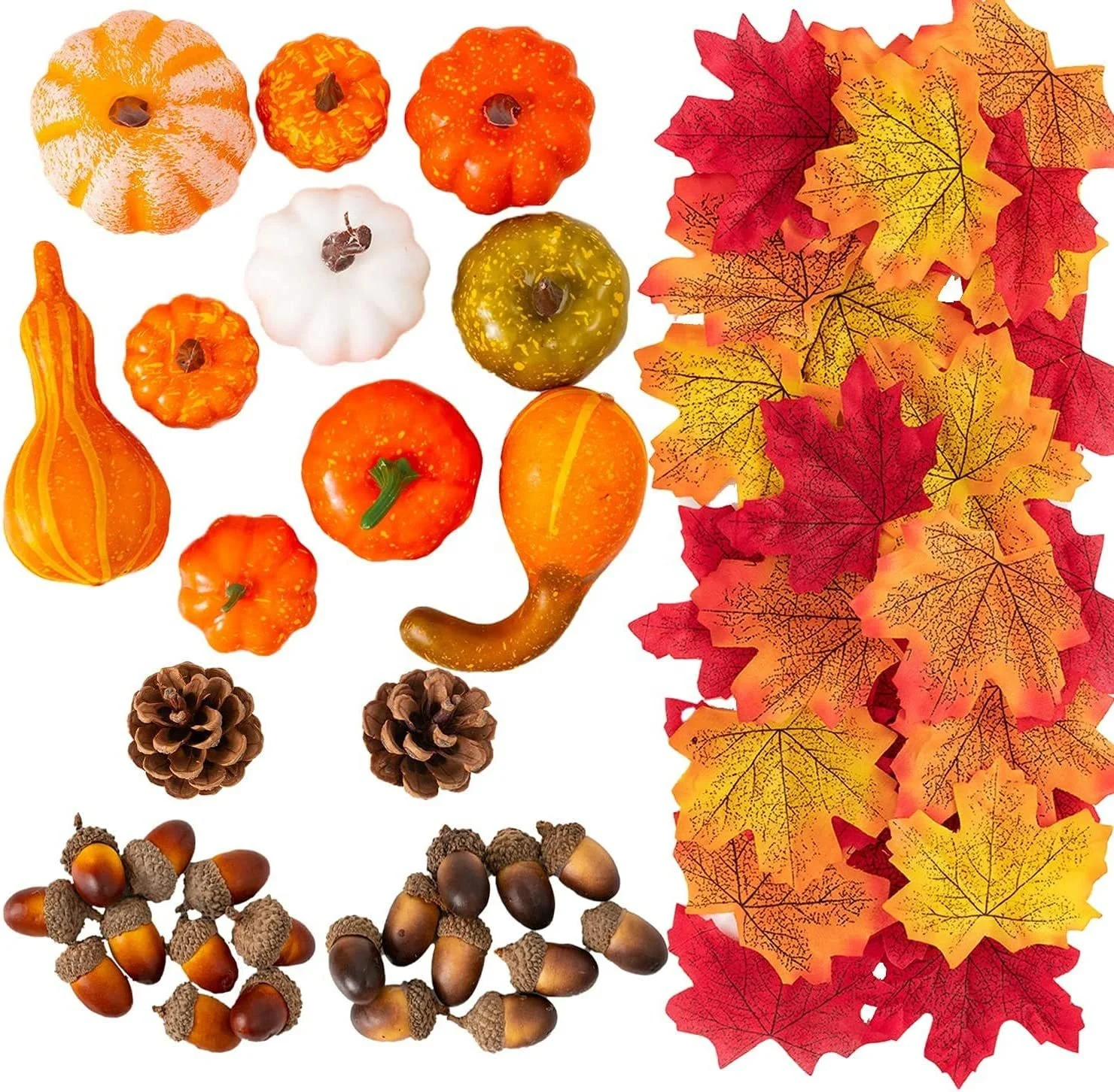 50pcs Thanksgiving 8cm Artificial Maple Leaf  For Halloween Tree Decoration Wall Home Garland Vase Wedding DIY Dried Plants