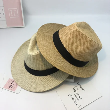 Hot Sale Summer Sea Beach Star Style Man Paper Straw Fedora Panama Hat