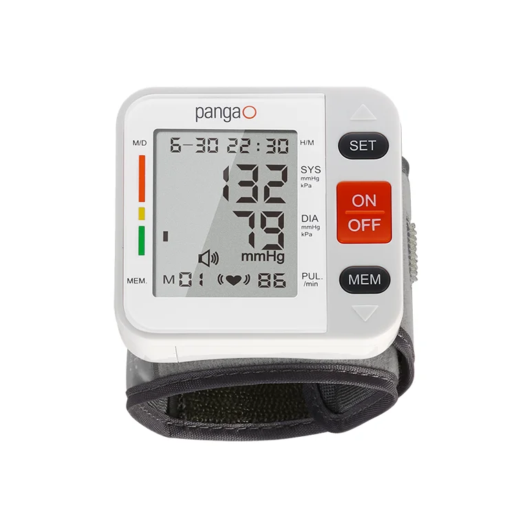 Pangao hot sale small portable automatic digital voice wrist cuff blood pressure monitor set