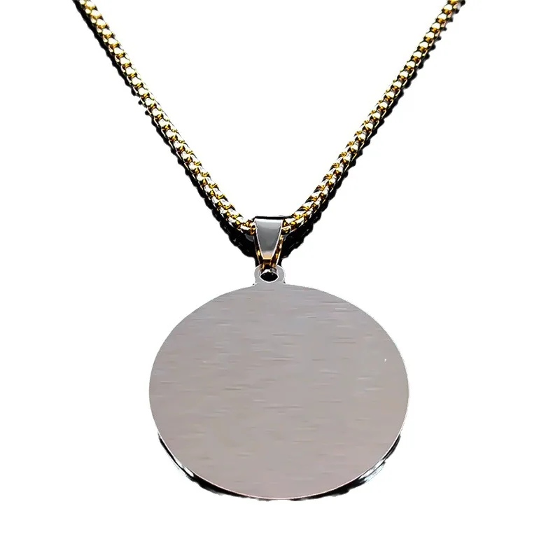 KOMI 2024 new Hebrew Jewish necklace for women Men personality stainless steel round neck pendant chain