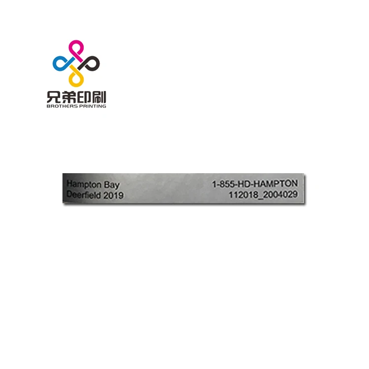 
Product Vinyl Label Metal Logo Design Aluminium Waterproof Silver Sticker Custom Printing 