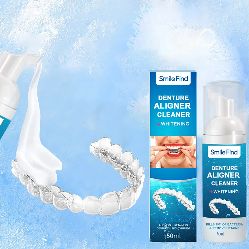 2024 New Product Private Label Mild Mint Flavor Cleans Aligners Whitens Teeth Teeth Whitening Mousse White Foam