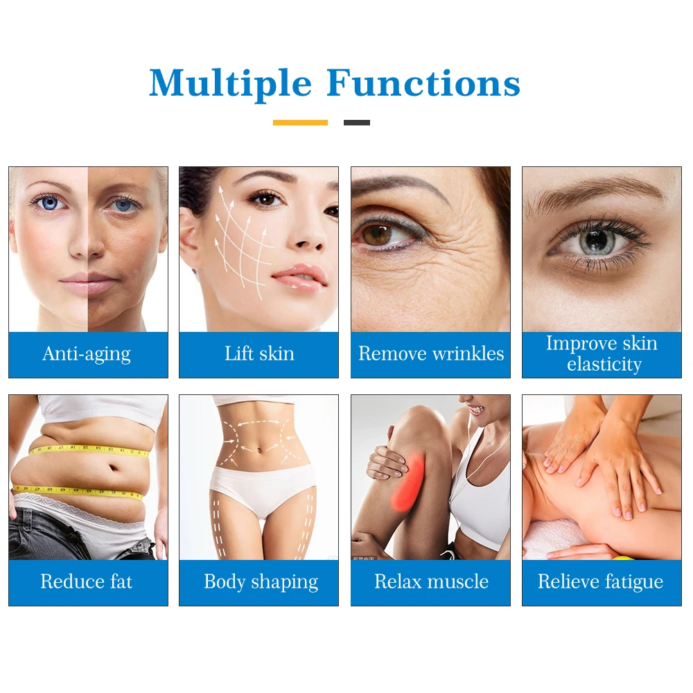 6 in 1 High Quality 80k / 40k Vacuum Cavitation System Body Shaping Rf Cavitation Slimming Machine 80k with 6 EMS Pads