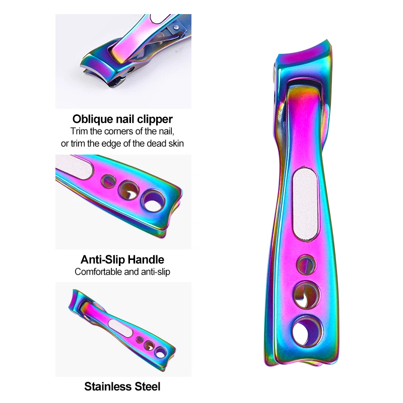 Wholesale new creative diagonal stainless steel nail clippers Professional zinc alloy manicure tools wide jaw nail cutter