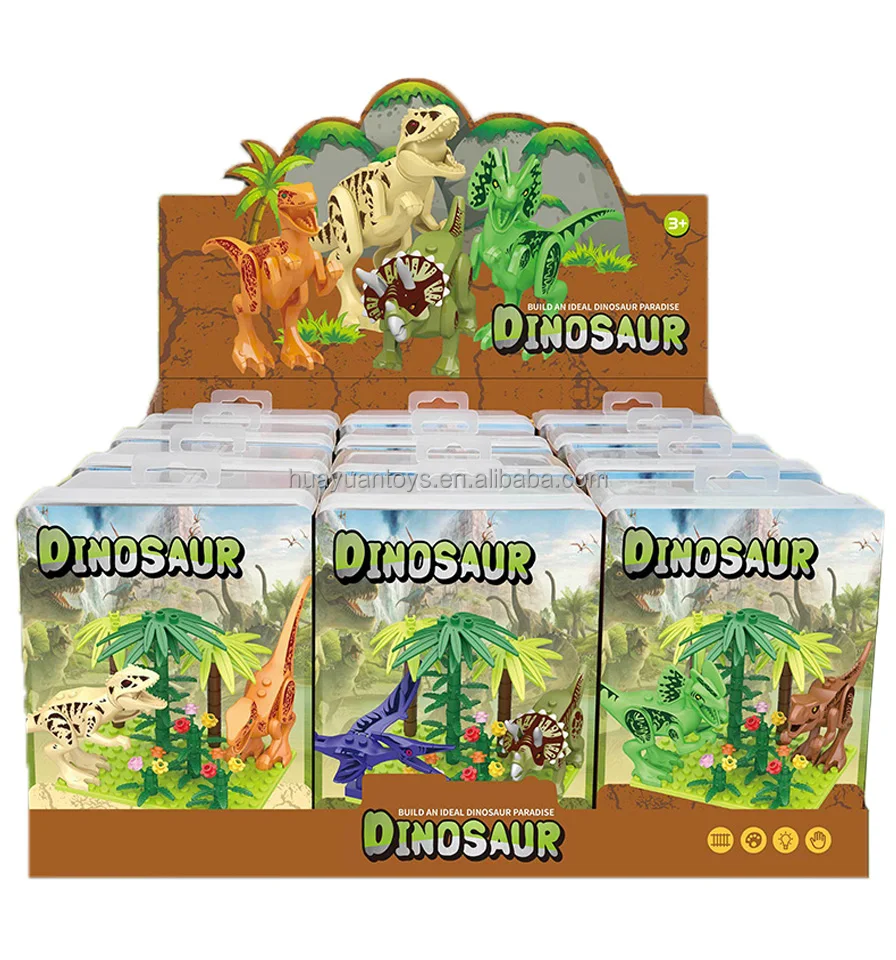 60-64 pcs Puzzle Education Dinosaur Building Blocks Sets Tyrannosaurus Allosaurus And Other Dinosaur For Kids