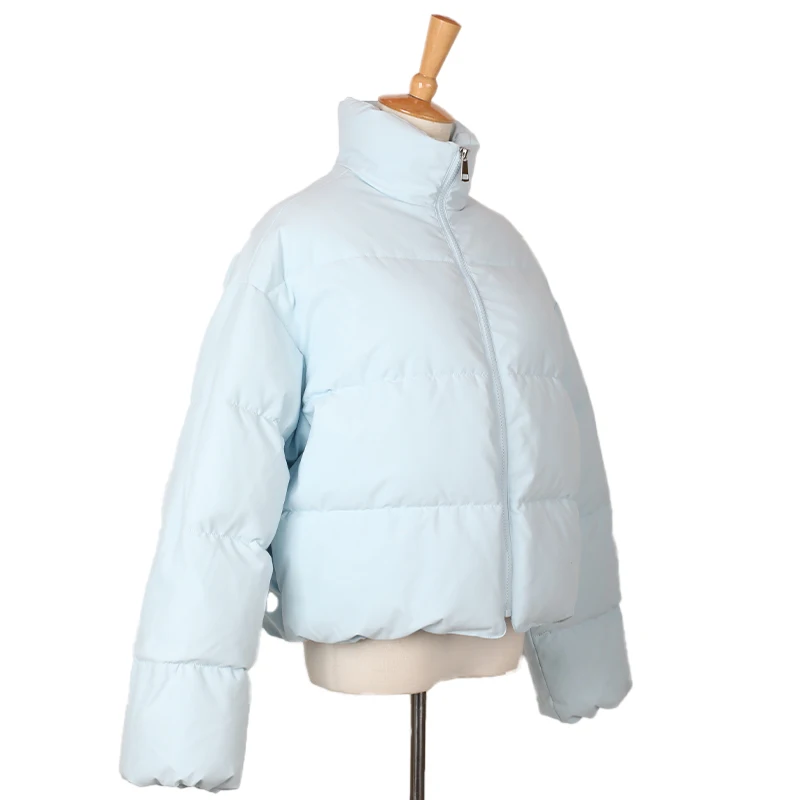 New Fashion Bubble Coat Solid Standard Collar Short  Winter Autumn Female Puffer padded Jacket