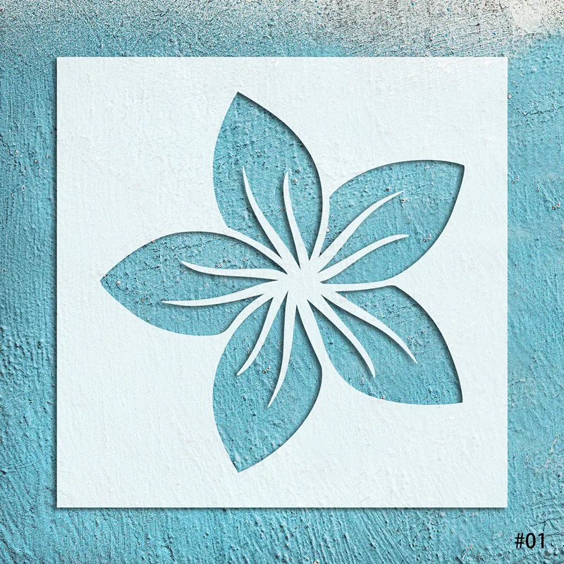 Aloha Flowers Stencil Reusable Kids Friendly Plastic DIY Stencil for Painting Baking Art Crafts Wall Furniture
