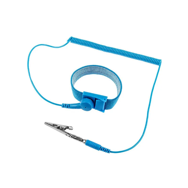 New Arrival Adjustable Anti Static Bracelet Electrostatic ESD Cable Reusable Wrist Belt Band Strap Hand With Grounding Wire blue