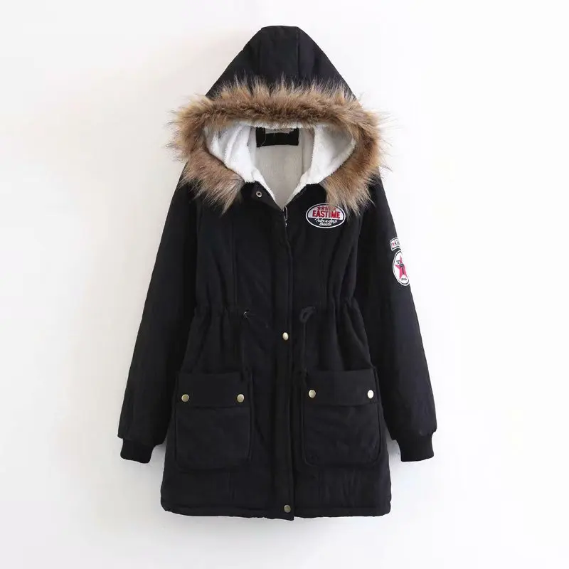 walson winter women clothes Cheap Lace-up hooded women coat trench