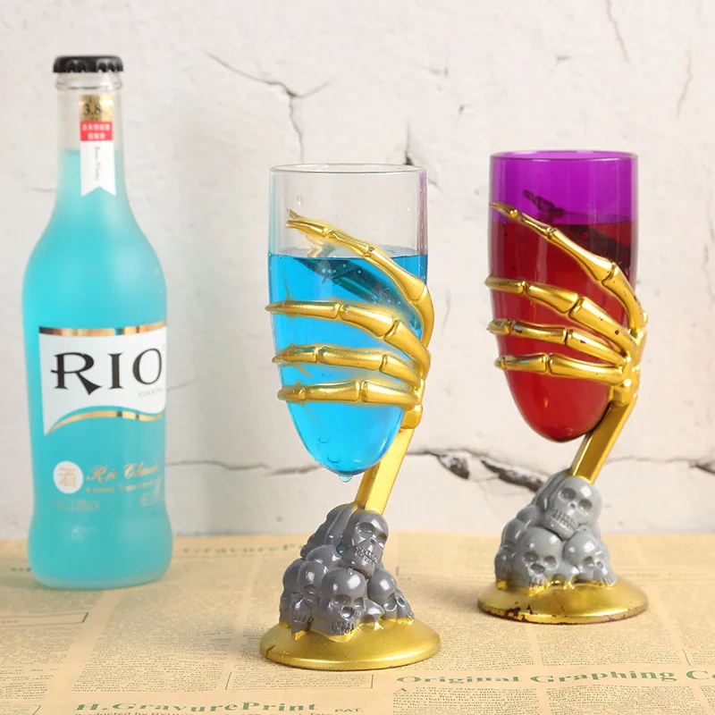 Creative Ghost Claw Hand Glass Goblet Personality Ghost Head Skull Head Paw Whiskey Beer Wine Glass Simulation Wine Glass