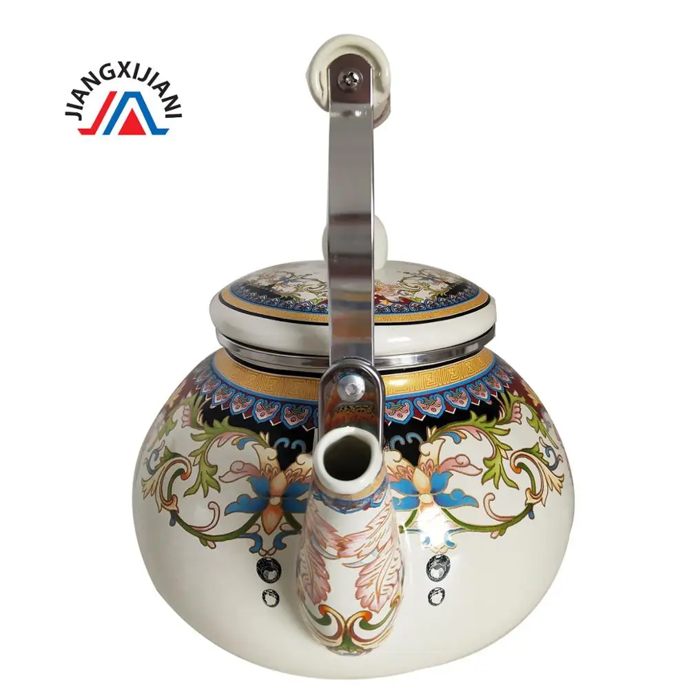 factory 2.5L Vintage flower Turkish Flower Kettle enamel teapot