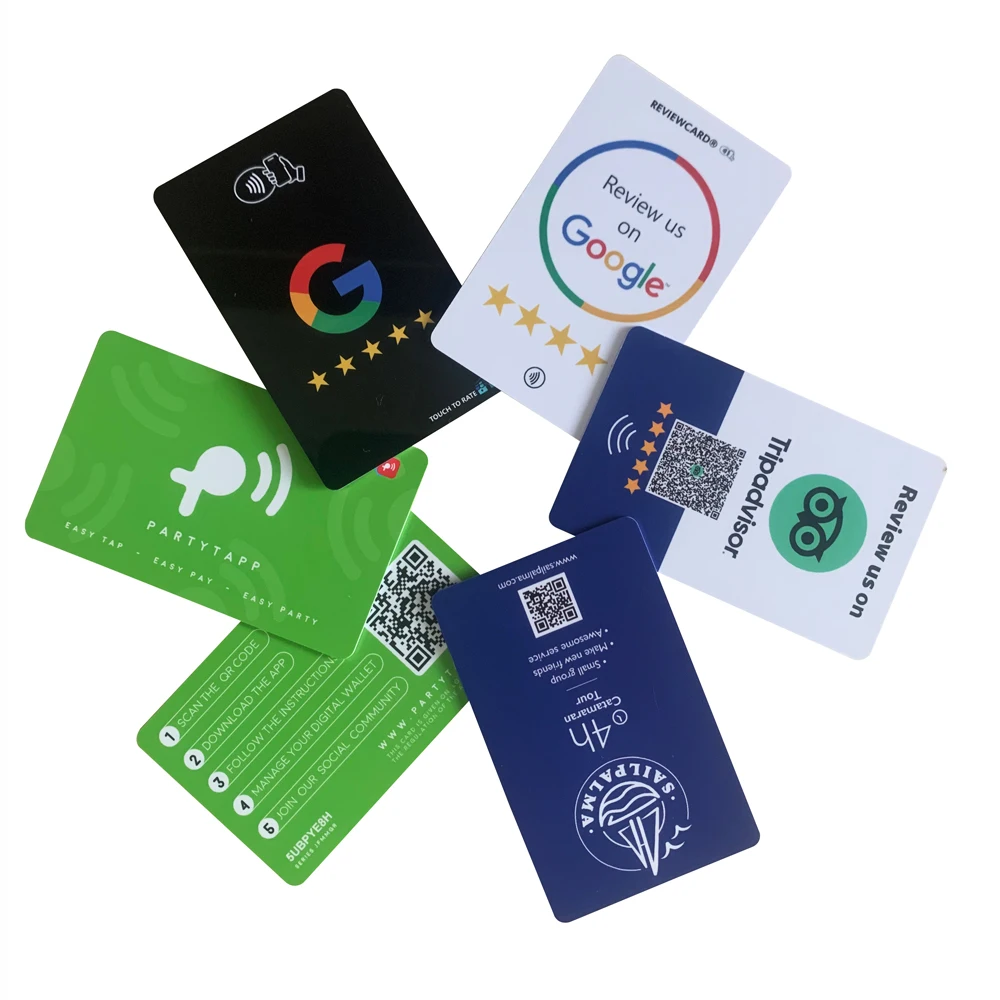 Custom Plastic PVC NFC Card RFID Smart Card Chip 213 215 216 Custom Printable Blank Social Media NFC Contactless Cards