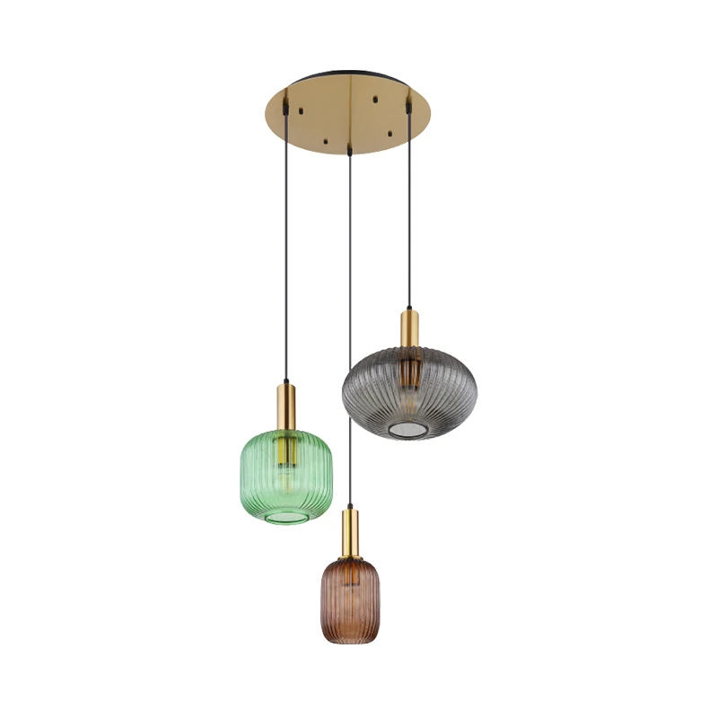 Custom Design OEM ODM Pendent Lamp Metal Glass Ball Hanging Lighting Home Decor Chandelier For Dining Room Living Room