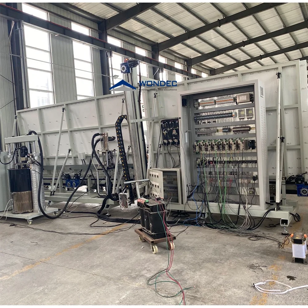 China Manufacturer Wondec Factory Two Sets Sealant System Double Glazed Machine Automatic Insulating Glass Sealing Robot