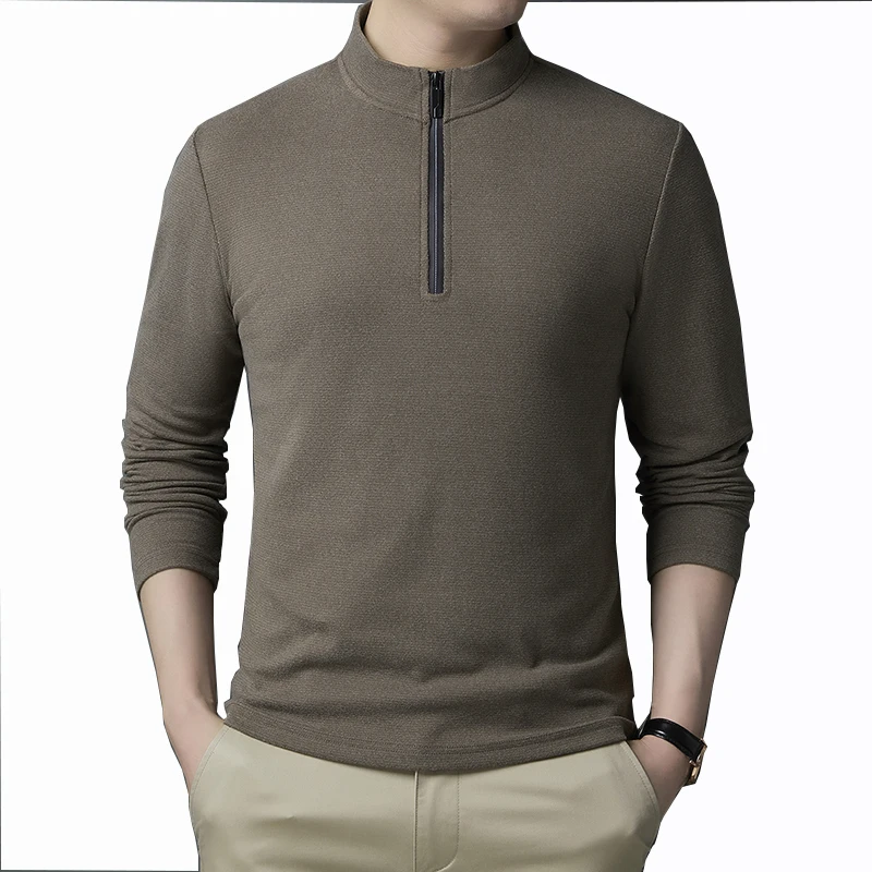 Mens Casual Long Sleeve Henley T-Shirts Slim Fit Front Placket Cotton Shirts