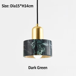 E27 Marble Single Head Pendant Light Nordic Minimalist Metal Light Luxury Hanging Light Bedroom Bedside Store Hotel Bar Lamps