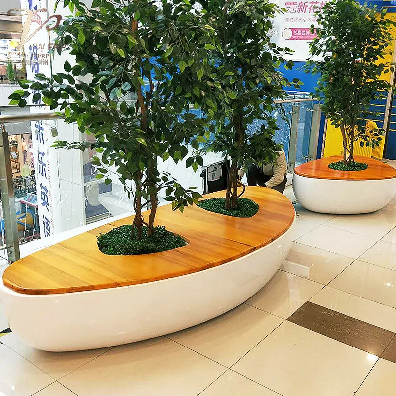 Seat Airport Chair Waiting Room  Large Bench Shopping Mall Street Benches With  Tree Planter