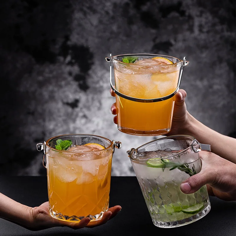 Seau a  Glace Bucket Of Ice White Bar Supplies Beer Glass Ice Bucket Rattan Ice Bucket