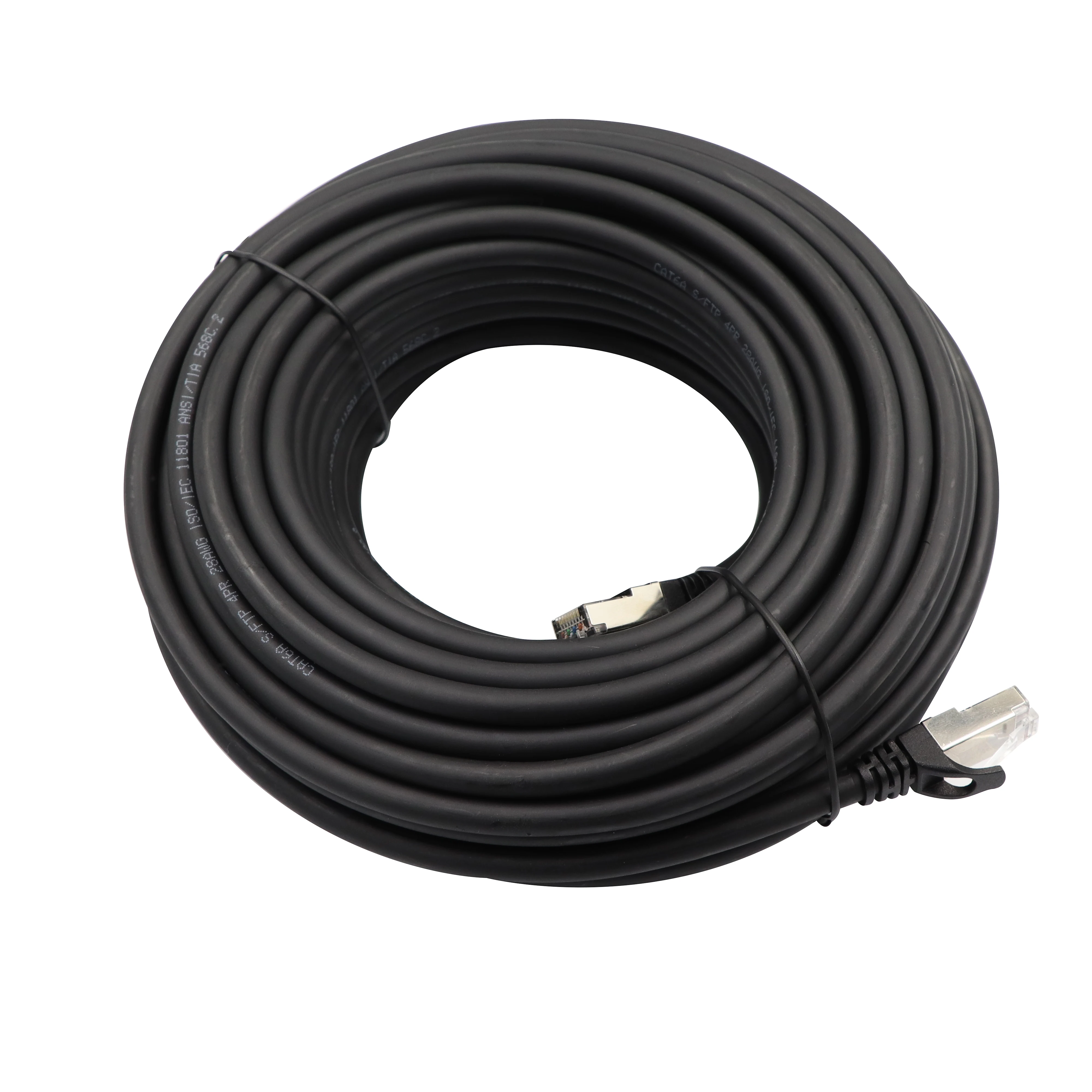 Factory Customized 10M Cat7 Cat6 Patch Cord 26awg Black Copper SFTP SSTP CAT7 Ethernet Cable