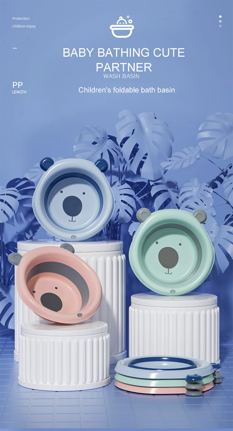 Portable Baby Folding Basin Kids Washbasin Collapsible Footbath Thicken Wash Water Basin