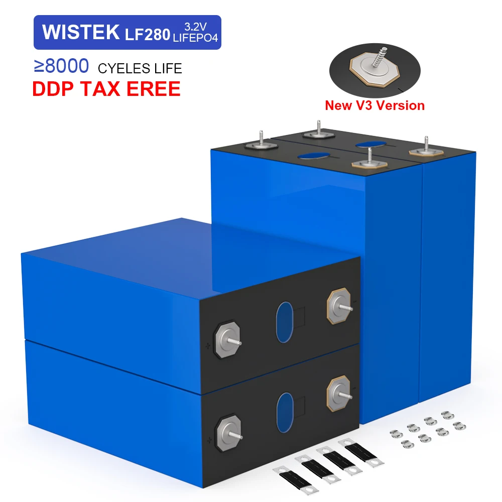Wistek призматические 280 Ah V3 Lf280k 306Ah перезаряжаемые фосфатные железные элементы класса 3 2 v 314Ah Lifepo4 литий-ионные аккумуляторы