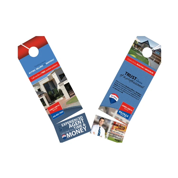 Promotional real estate door hanger tear off card