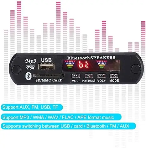 Wholesale DC 5V MP3 SD USB Audio Player Radio Decoder Board 747D Audio MP3 WAV USB Player Decoder Module