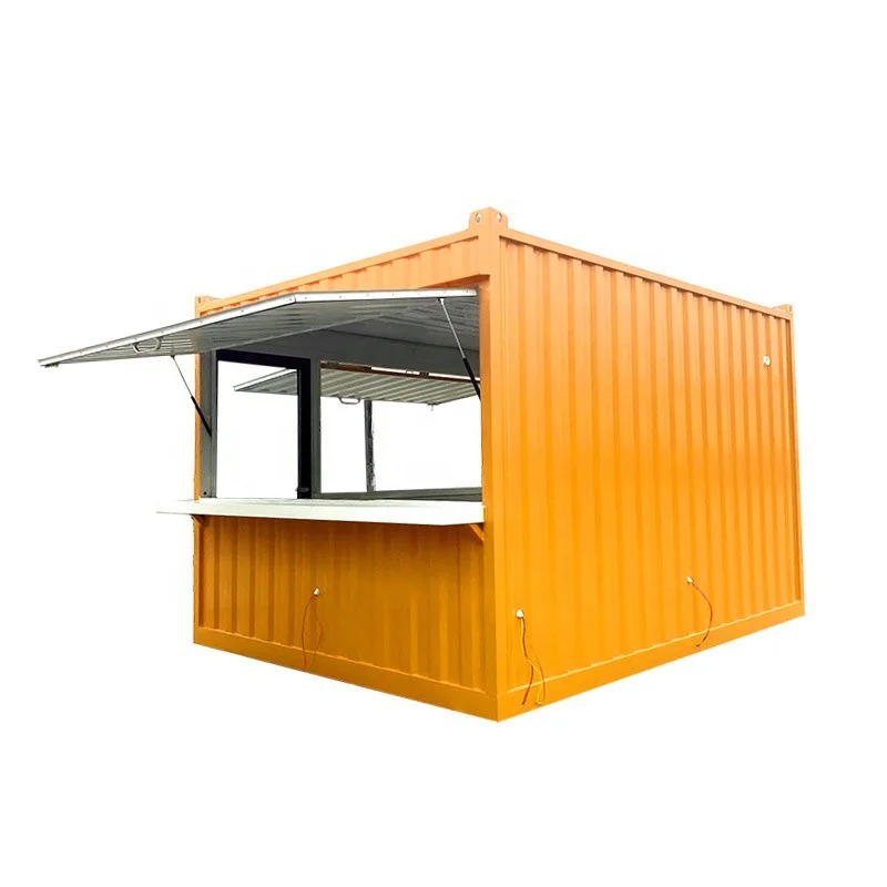 Pop Up Mobile Shop Restaurants Prefabricated Food Kiosk Mobile Restaurant Mobile Restaurant Container