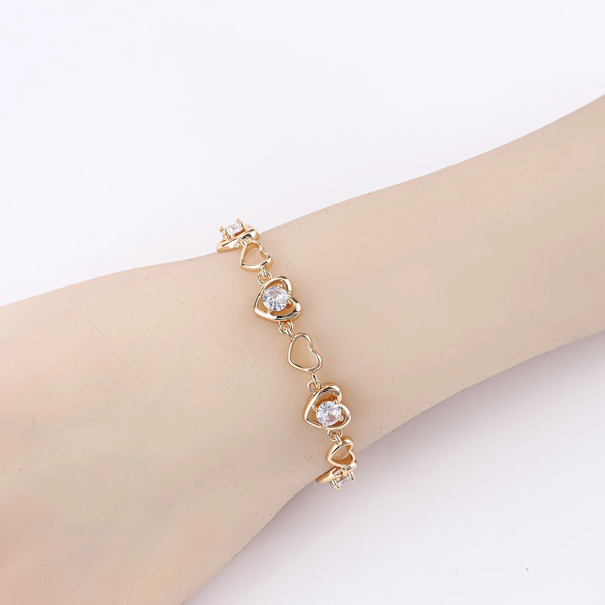 Factory direct copper bracelet for luxury women jewelry 18K gold plated in stock CZ zircon diamond bracelet femme