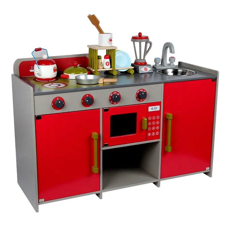 Europe kitchen miniature kitchen toys Children Wooden Pretend Play Game Kitchen Toys Wooden Cube