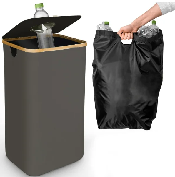 Returnable bottle bin folding Storage Basket  grey wicker storage basket with lid