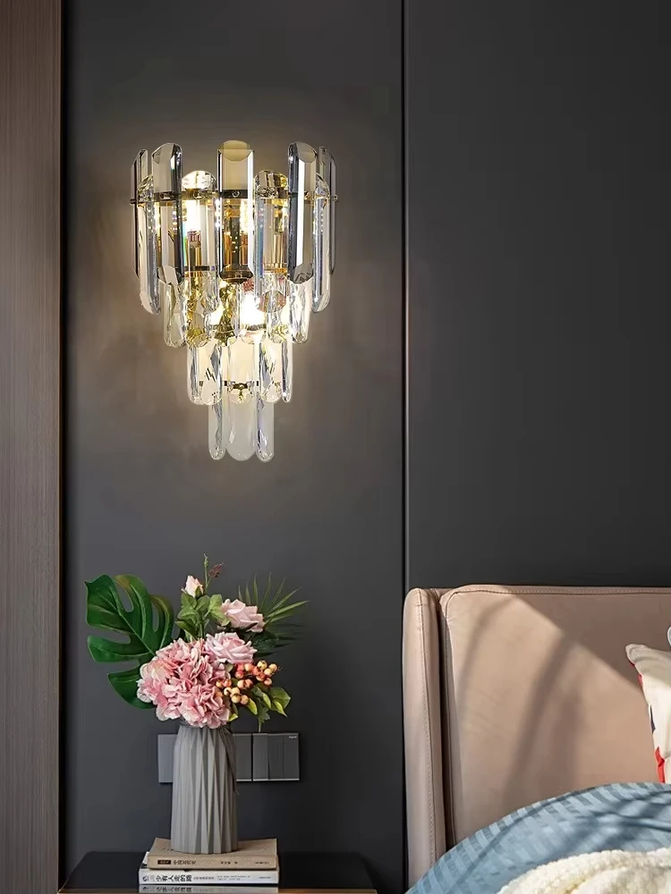 Cost-Effective Luxury Interior Champagne Gold Wall Lamp Sconce Living Room Hotel Lobby Fashion Design Wall Lights