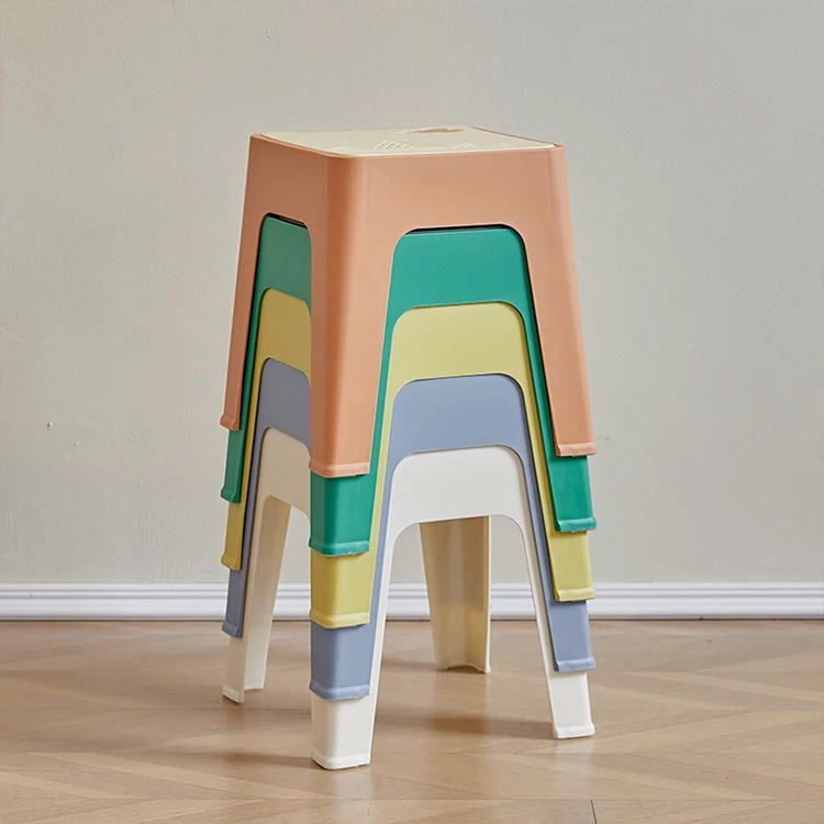 Portable Cheap Indoor Living Room Square Plastic Stool Modern Industrial Plastic Step Stool