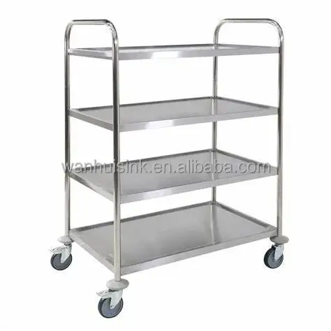 Hotel restaurant equipment mobile 2/3 tiers stainless steel utility cart food service trolley