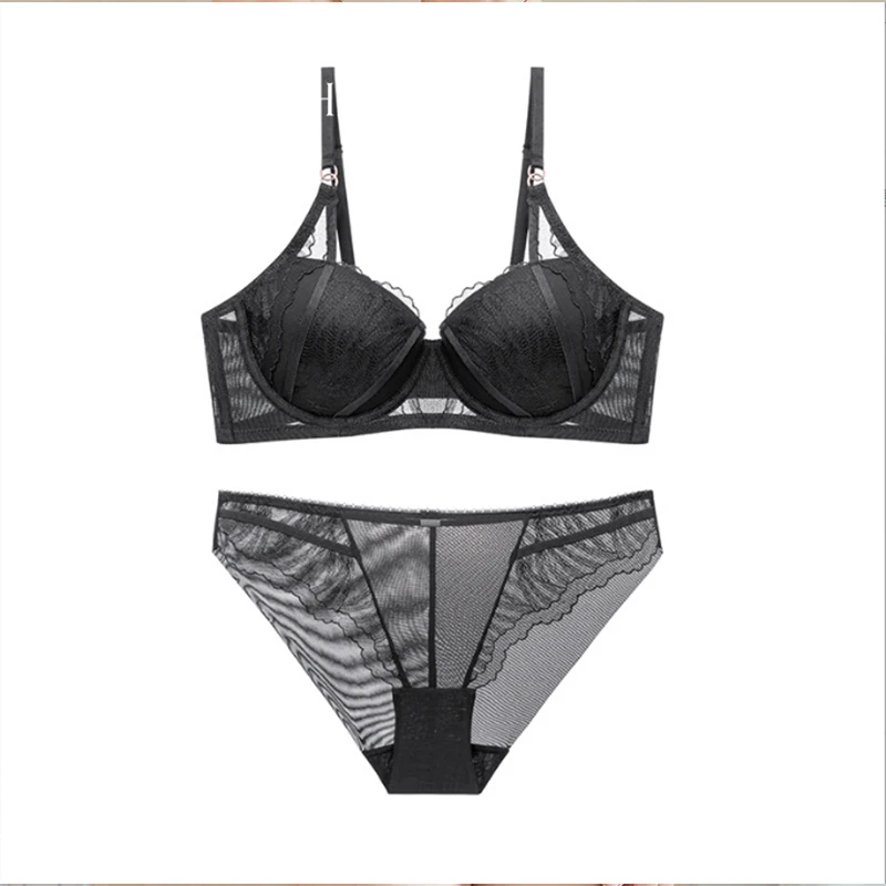 Fashion Multi-Color Bra And Panty Set For Women Daily Wear Lace Mesh Design Ladies Bra Underwear Sets