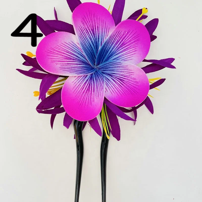  Spider lily plumeria hair pick Foam flower accessories Artificial Island tiara frangipani hibiscus