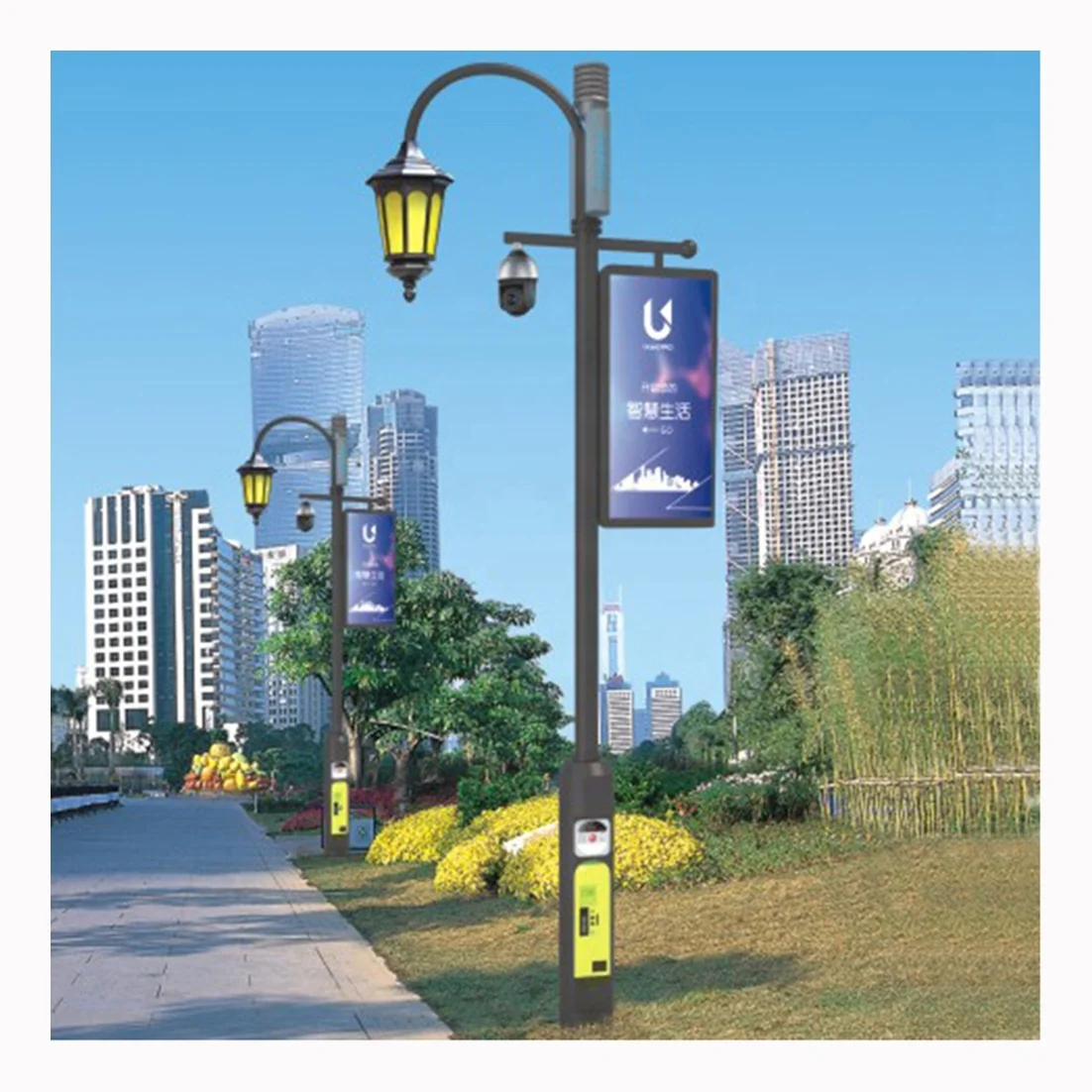 Die-casting Iron Lamp Pole Galvanized Steel Street Light Pole for Roadway Lighting